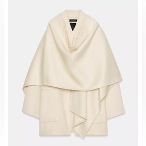 Zara ZW COLLECTION WOOL BLEND CAPE COAT